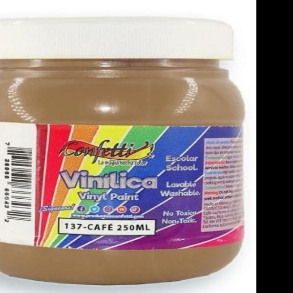 PINTURA ACRILICA CONFETTI 250ML. CAFE OSCURO 137 PZA